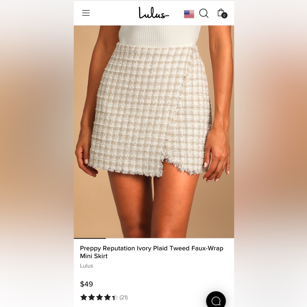 Lulus Reputation Tweed Faux Wrap Mini Skirt